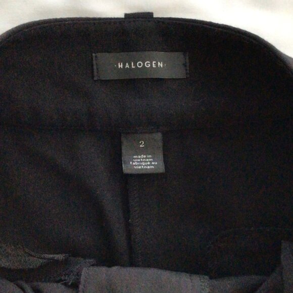 Halogen Pleated Wide Leg Trousers Black Sz 2 - Picture 4 of 9